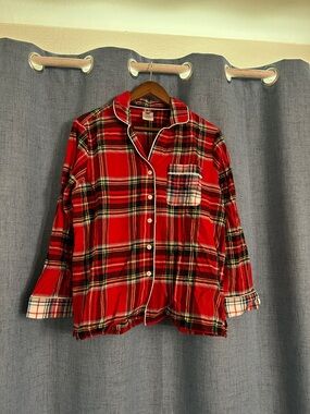 Lands' End Red Plaid Pijama Set